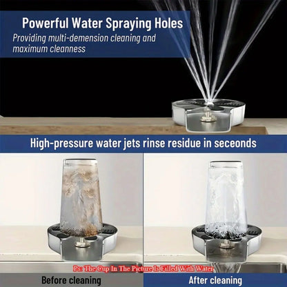 Glass Rinser, Kitchen Sink Bottle Washer, Cup Cleaner, Bar Kitchen Sink Accessories, Made of Stainless Steel, Can Be Used in Restaurants, Kitchens, Hotels, and Rv Kitchens