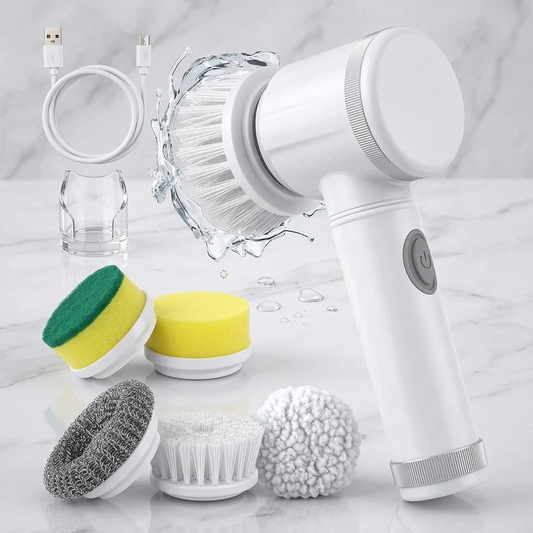 Electric Spin Scrubber Cordless Spin Scrubber with 5 Replaceable Brush Heads Electric Cleaning Brush Cleaning Tools